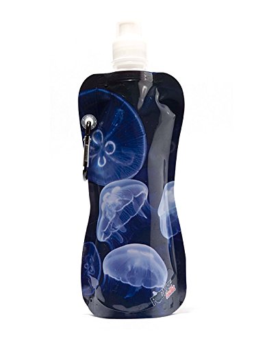 Pocket Bottles Zees Inc Cb1025 Jelly Fish Foldable Bottle, 16 Oz, Multicolor